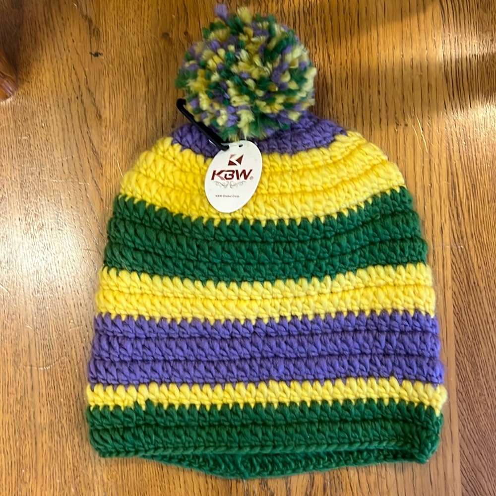 Crotchet Mardi Gras Beanie